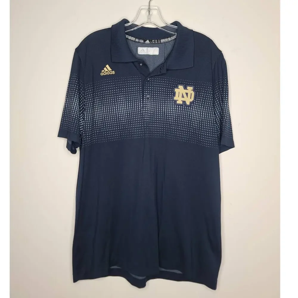 Adidas Notre Dame Fighting Irish navy blue polo shirt - large